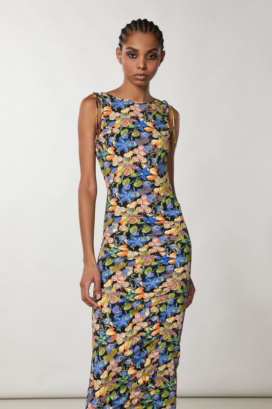 vestir mx Patrizia Pepe mujer vestido midi de punto flor metaversa 66024R693