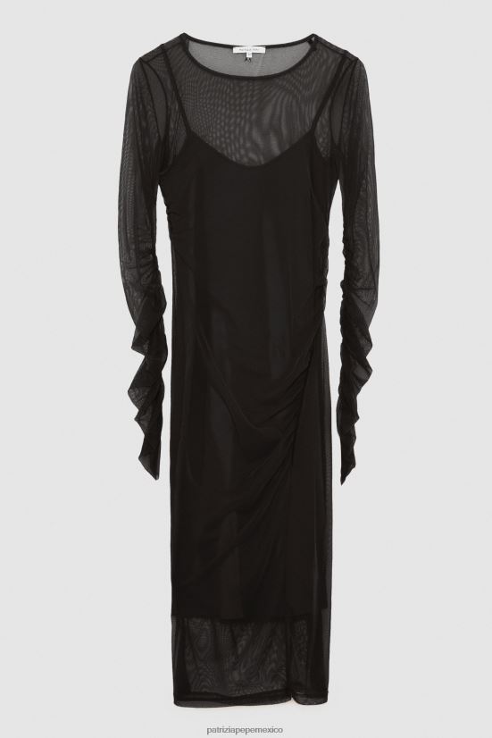 vestir mx Patrizia Pepe mujer vestido midi de tul Nerón 66024R567