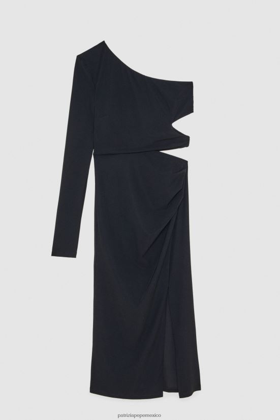 vestir mx Patrizia Pepe mujer vestido midi de un solo hombro Nerón 66024R17