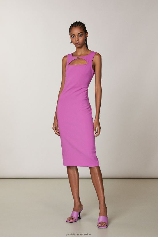 vestir mx Patrizia Pepe mujer vestido midi esencial orquídea morada 66024R529