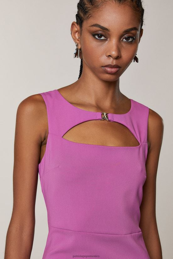 vestir mx Patrizia Pepe mujer vestido midi esencial orquídea morada 66024R529