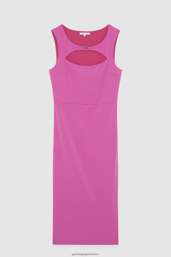 vestir mx Patrizia Pepe mujer vestido midi esencial orquídea morada 66024R529