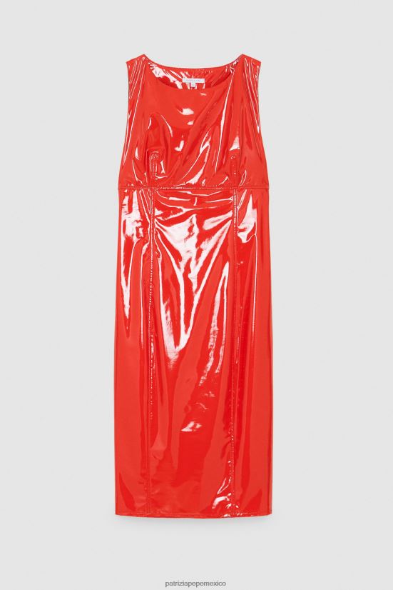 vestir mx Patrizia Pepe mujer vestido midi rojo de carreras 66024R144