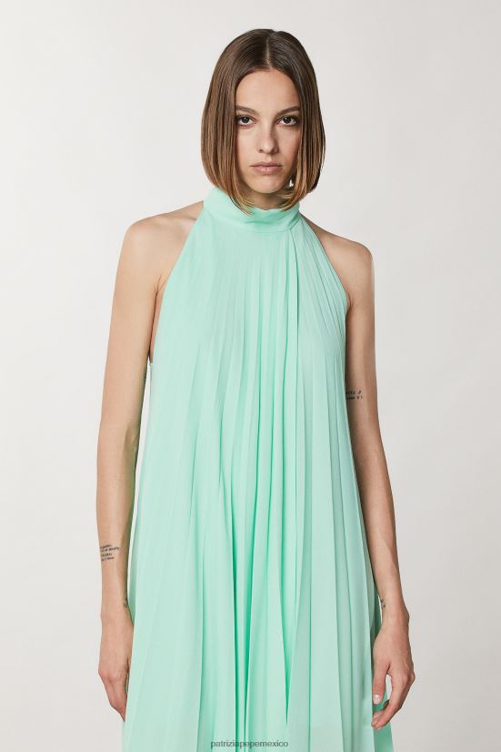 vestir mx Patrizia Pepe mujer vestido plisado sin mangas planeta verde 66024R60