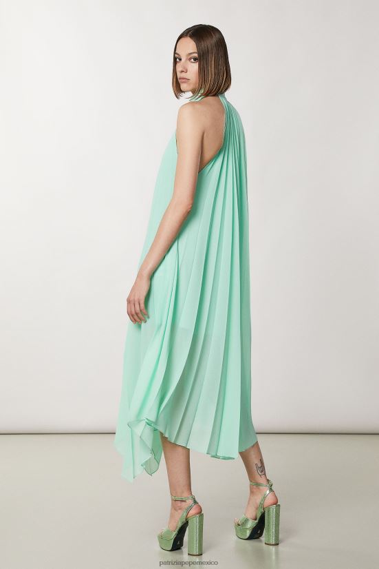 vestir mx Patrizia Pepe mujer vestido plisado sin mangas planeta verde 66024R60