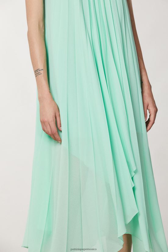 vestir mx Patrizia Pepe mujer vestido plisado sin mangas planeta verde 66024R60