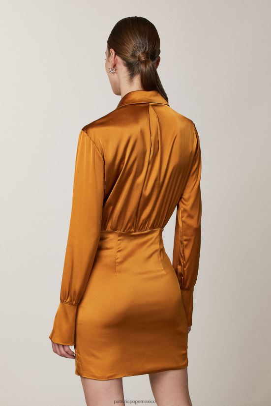 vestir mx Patrizia Pepe mujer mini vestido camisero marrón picante 66024R539