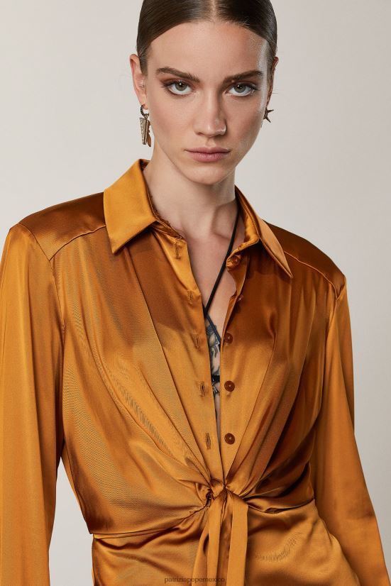 vestir mx Patrizia Pepe mujer mini vestido camisero marrón picante 66024R539