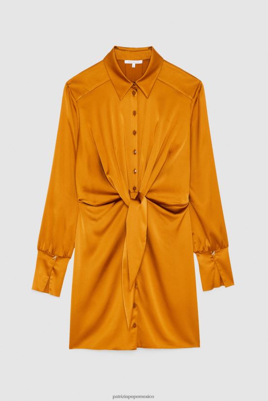 vestir mx Patrizia Pepe mujer mini vestido camisero marrón picante 66024R539