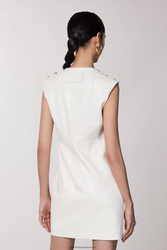 vestir mx Patrizia Pepe mujer mini vestido esencial gardenia blanca 66024R464