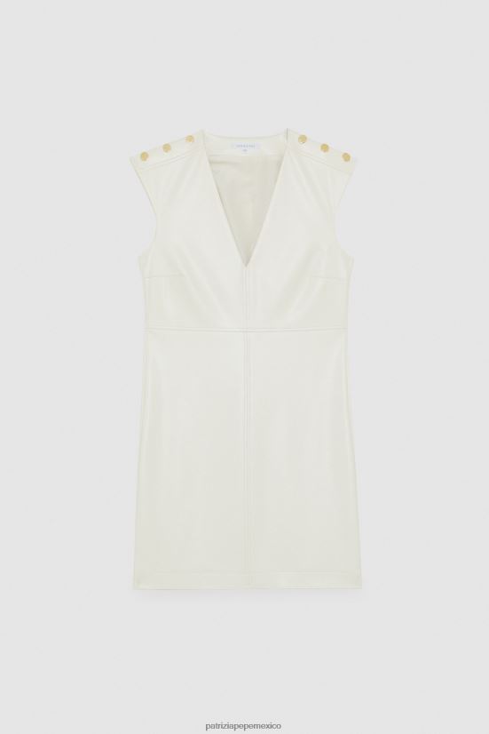 vestir mx Patrizia Pepe mujer mini vestido esencial gardenia blanca 66024R464