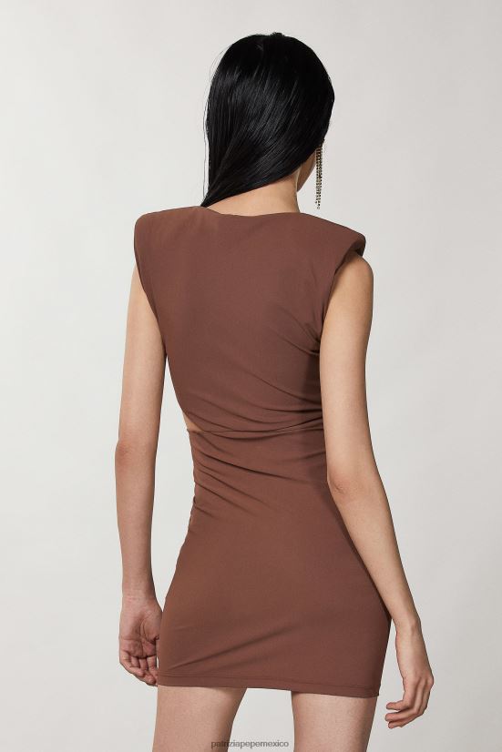 vestir mx Patrizia Pepe mujer minivestido de punto chocolate negro 66024R484