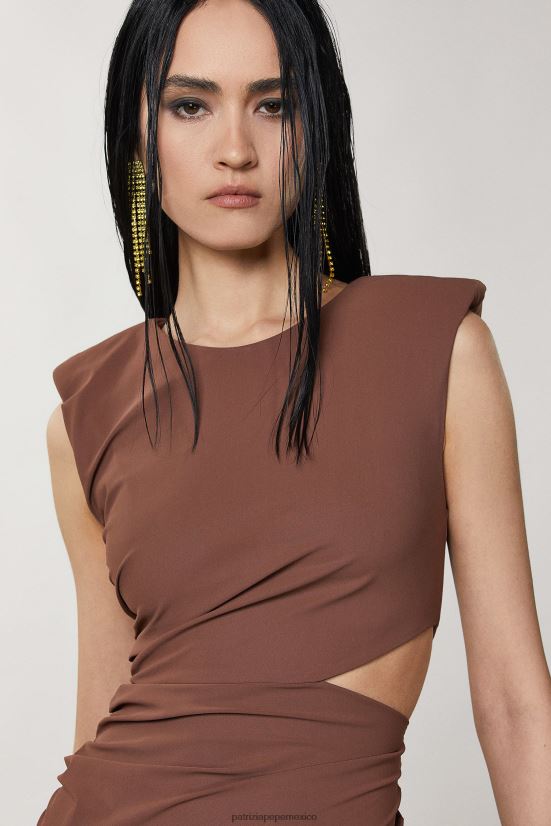 vestir mx Patrizia Pepe mujer minivestido de punto chocolate negro 66024R484