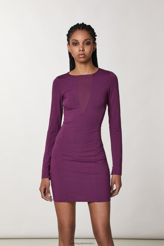 vestir mx Patrizia Pepe mujer minivestido de viscosa morado futurista 66024R35