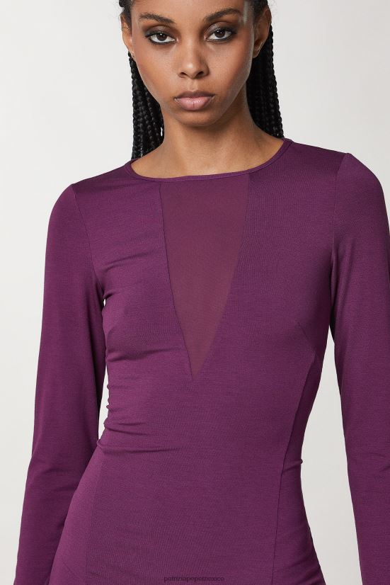 vestir mx Patrizia Pepe mujer minivestido de viscosa morado futurista 66024R35