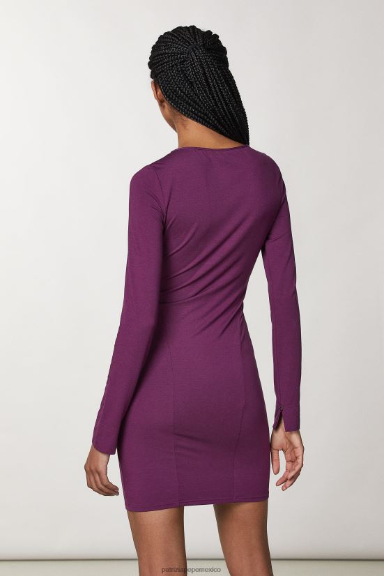 vestir mx Patrizia Pepe mujer minivestido de viscosa morado futurista 66024R35