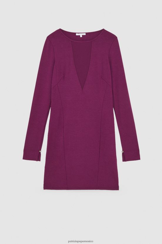 vestir mx Patrizia Pepe mujer minivestido de viscosa morado futurista 66024R35