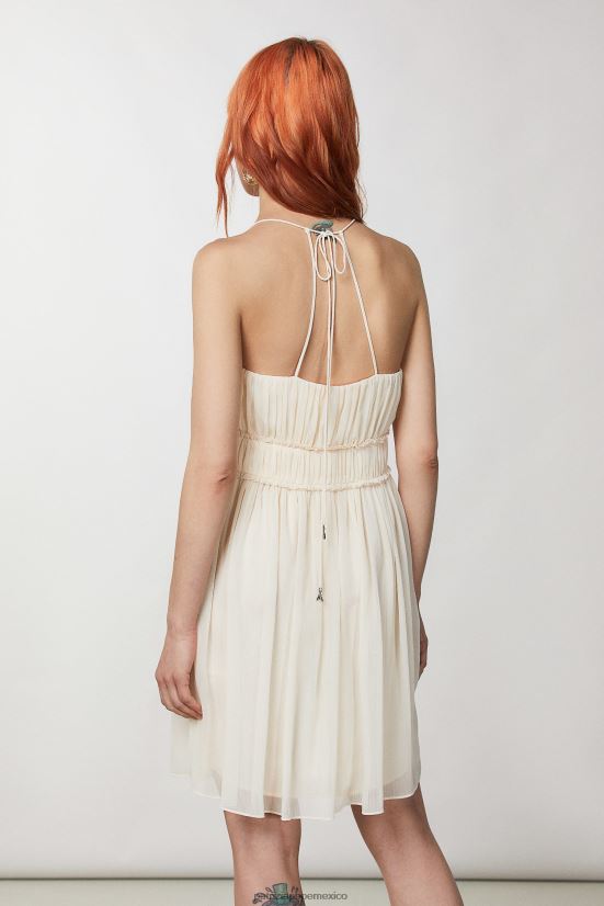 vestir mx Patrizia Pepe mujer minivestido plisado lino blanco 66024R212