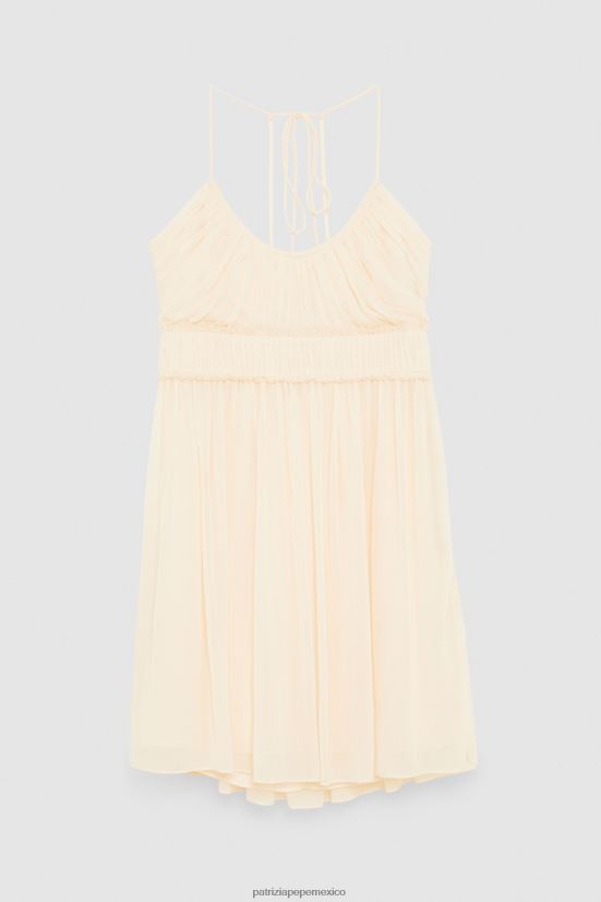 vestir mx Patrizia Pepe mujer minivestido plisado lino blanco 66024R212