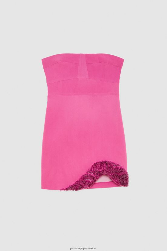 vestir mx Patrizia Pepe mujer vestido bordado a mano orquídea violeta claro 66024R522