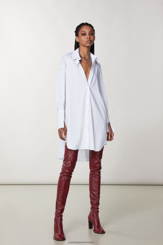 vestir mx Patrizia Pepe mujer vestido camisero otico blanco 66024R52