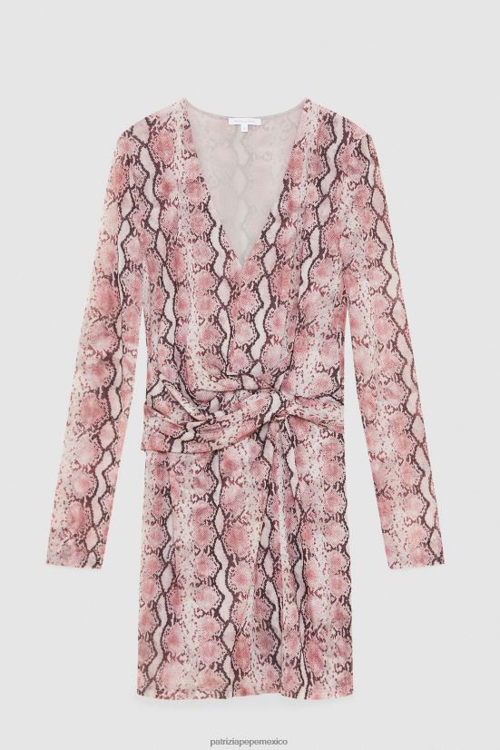 vestir mx Patrizia Pepe mujer vestido corto con estampado de pitón estampado de pitón de ensueño 66024R480
