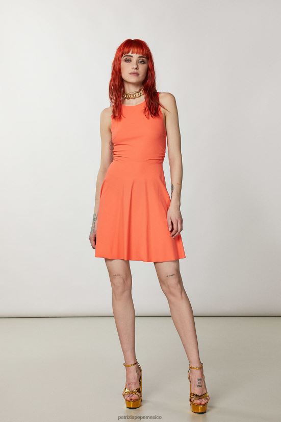 vestir mx Patrizia Pepe mujer vestido corto esencial coral intenso 66024R355