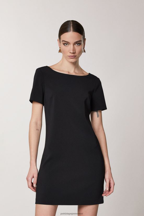 vestir mx Patrizia Pepe mujer vestido corto esencial de crepé Nerón 66024R558