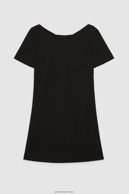 vestir mx Patrizia Pepe mujer vestido corto esencial de crepé Nerón 66024R558