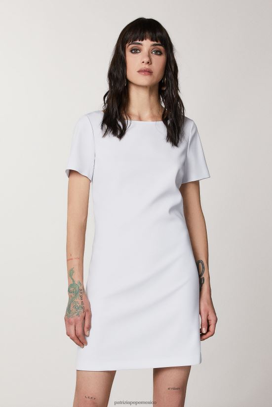vestir mx Patrizia Pepe mujer vestido corto esencial de crepé gris lila 66024R391