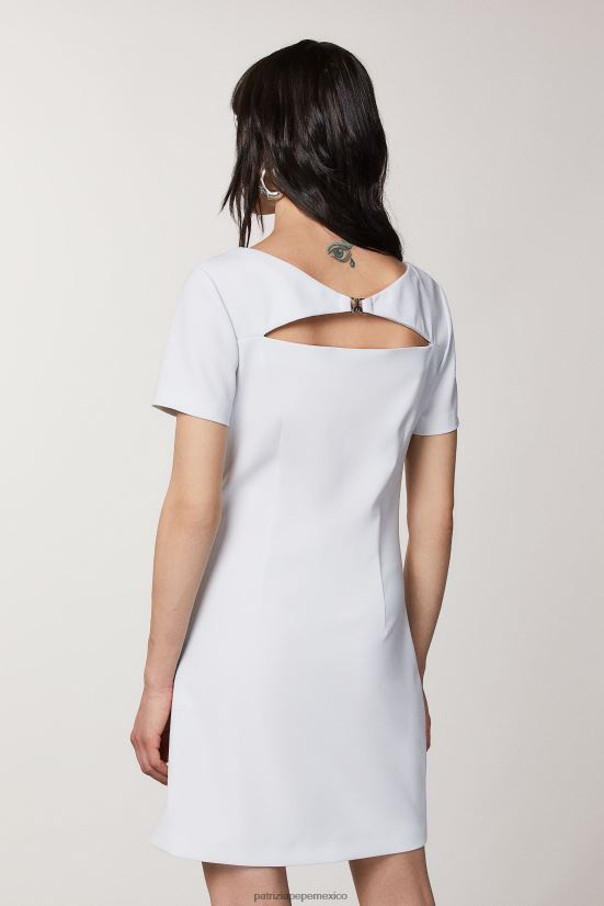 vestir mx Patrizia Pepe mujer vestido corto esencial de crepé gris lila 66024R391