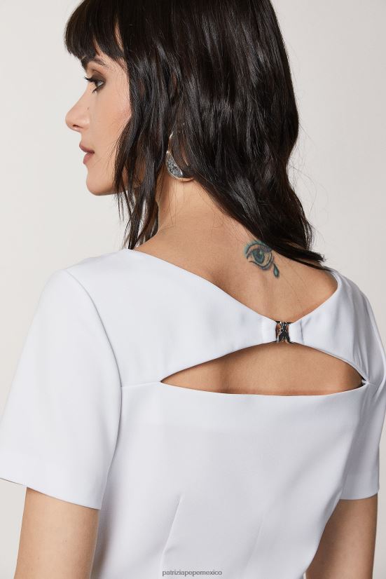 vestir mx Patrizia Pepe mujer vestido corto esencial de crepé gris lila 66024R391