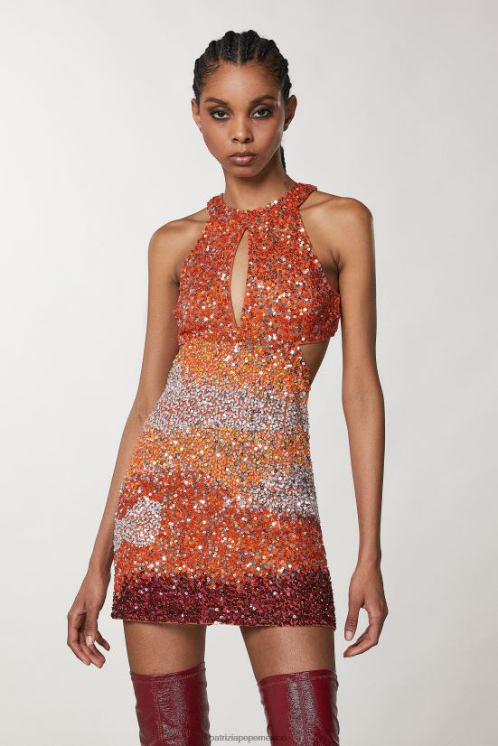 vestir mx Patrizia Pepe mujer vestido de tul bordado lentejuelas rojas marcianas 66024R77