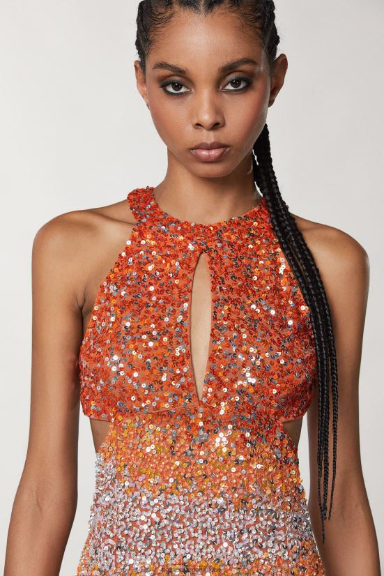 vestir mx Patrizia Pepe mujer vestido de tul bordado lentejuelas rojas marcianas 66024R77