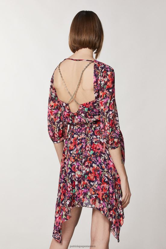 vestir mx Patrizia Pepe mujer vestido de viscosa suave flor roja marciana 66024R57