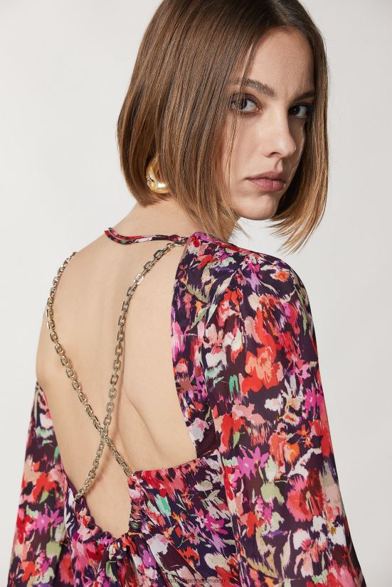 vestir mx Patrizia Pepe mujer vestido de viscosa suave flor roja marciana 66024R57