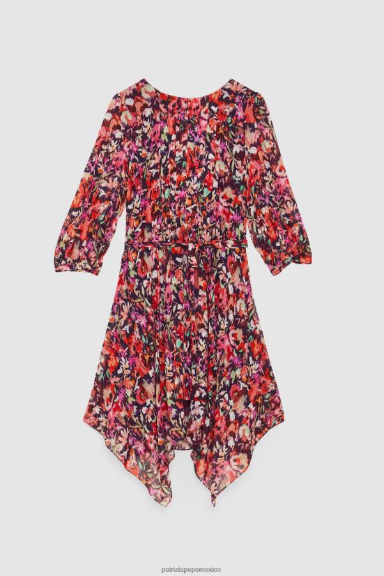 vestir mx Patrizia Pepe mujer vestido de viscosa suave flor roja marciana 66024R57