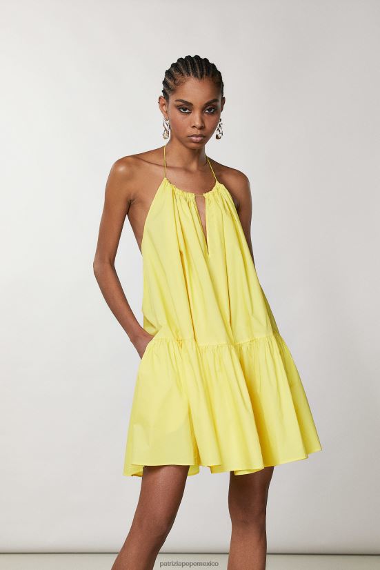 vestir mx Patrizia Pepe mujer vestido extragrande esencial verano amarillo 66024R204