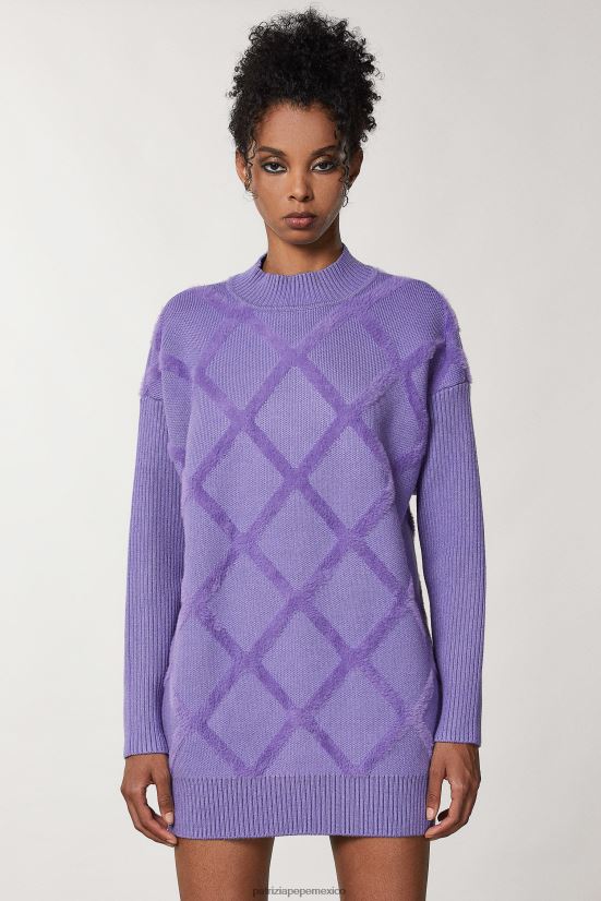 vestir mx Patrizia Pepe mujer vestido suéter de viscosa violeta mineral 66024R657