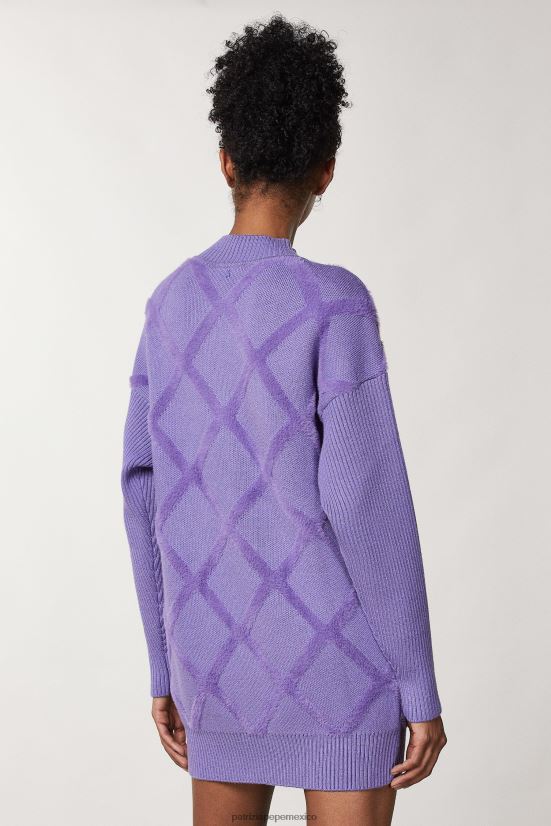 vestir mx Patrizia Pepe mujer vestido suéter de viscosa violeta mineral 66024R657
