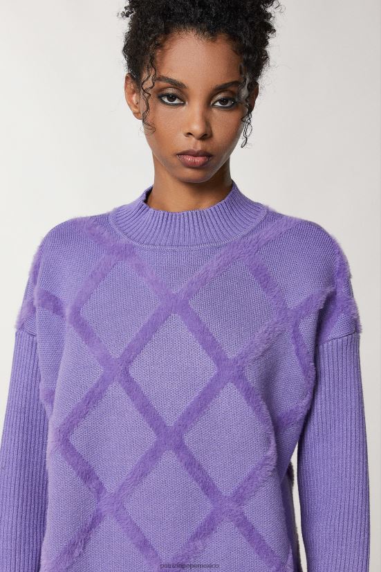 vestir mx Patrizia Pepe mujer vestido suéter de viscosa violeta mineral 66024R657