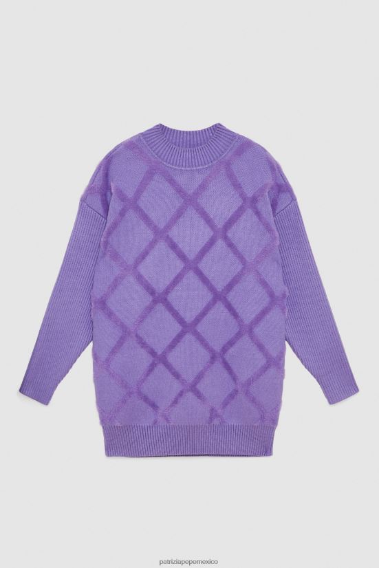 vestir mx Patrizia Pepe mujer vestido suéter de viscosa violeta mineral 66024R657