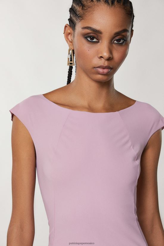 vestir mx Patrizia Pepe mujer vestido tubo corto violeta malva 66024R691
