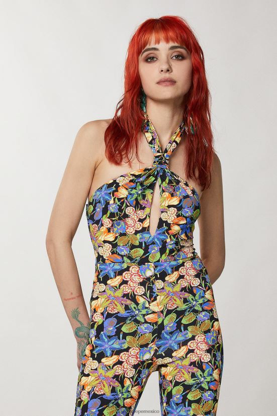 vestir mx Patrizia Pepe mujer mono ajustado con cuello halter flor metaversa 66024R327