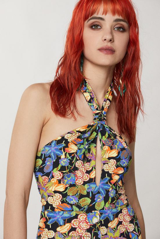 vestir mx Patrizia Pepe mujer mono ajustado con cuello halter flor metaversa 66024R327