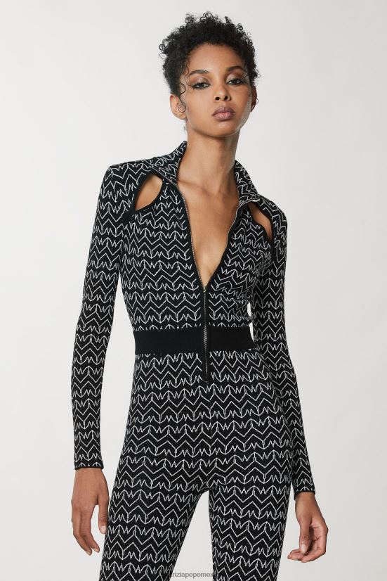 vestir mx Patrizia Pepe mujer mono ajustado con monograma monograma negro 66024R629