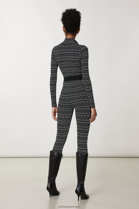 vestir mx Patrizia Pepe mujer mono ajustado con monograma monograma negro 66024R629