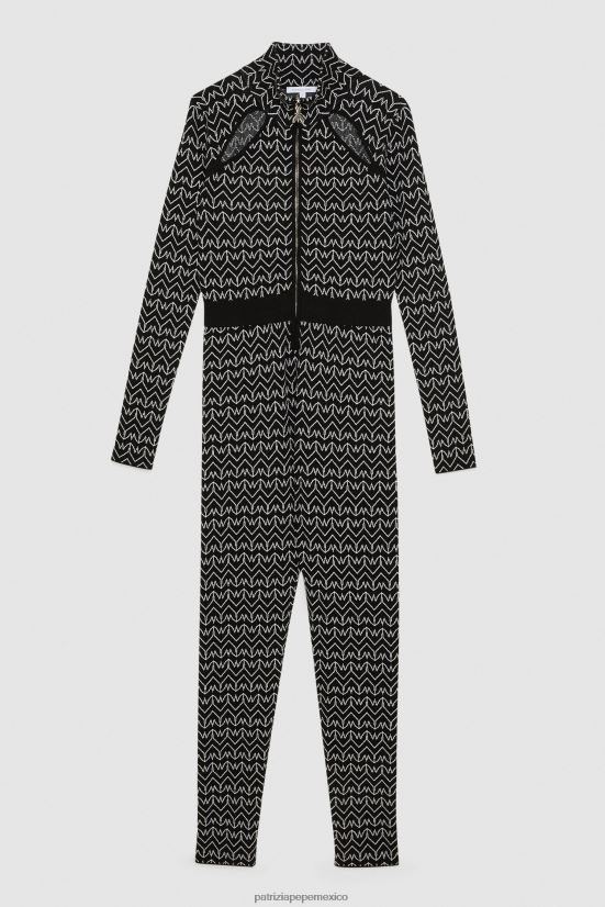 vestir mx Patrizia Pepe mujer mono ajustado con monograma monograma negro 66024R629