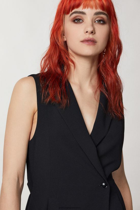 vestir mx Patrizia Pepe mujer mono corto con cuello de chaqueta Nerón 66024R325