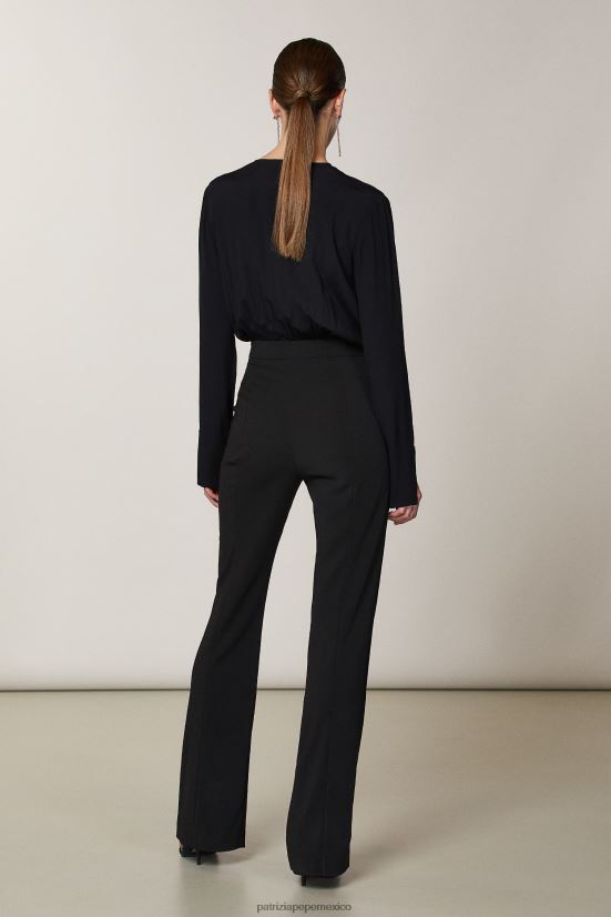 vestir mx Patrizia Pepe mujer mono esencial de manga larga Nerón 66024R397